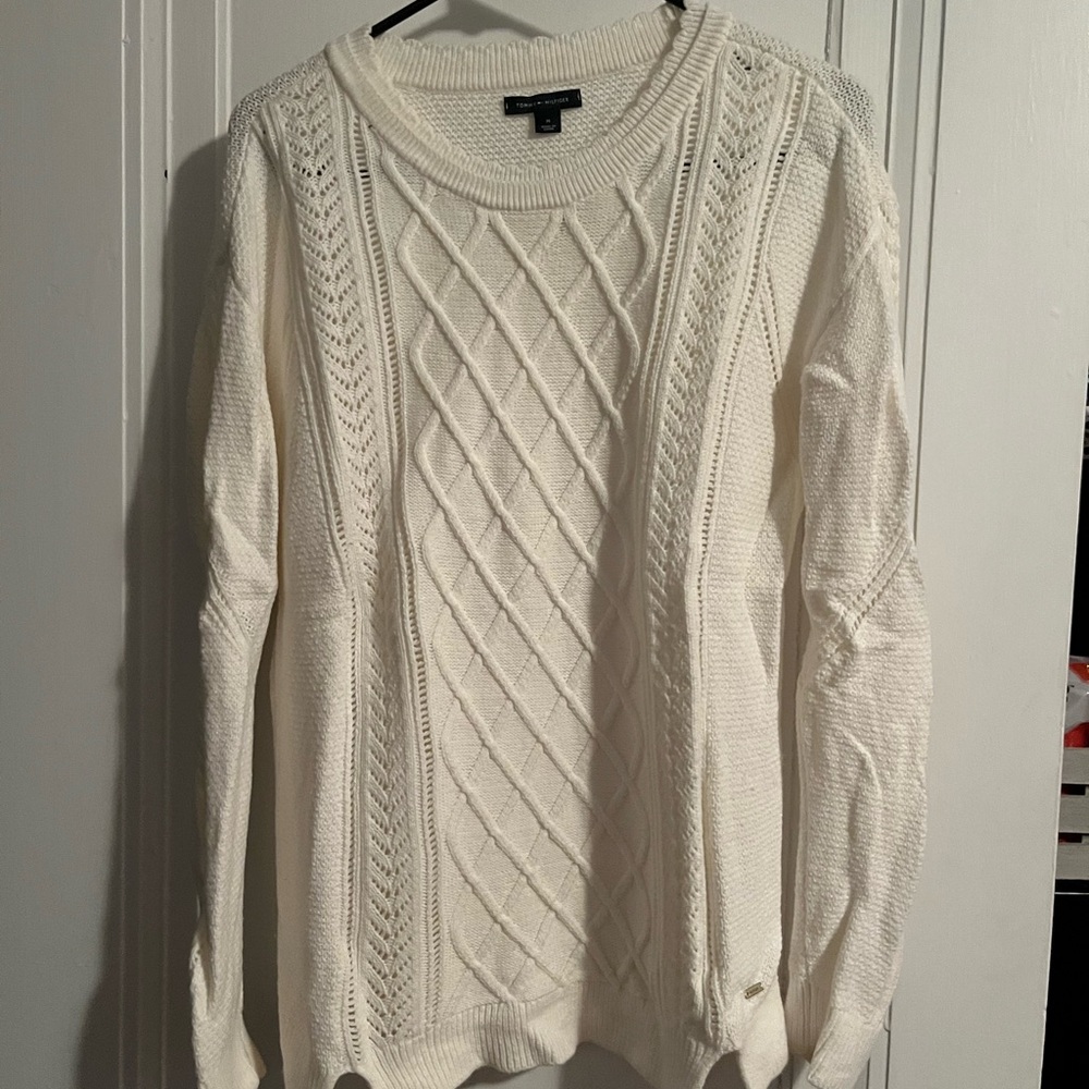 Tommy Hilfiger Cream Cable Knit Sweater